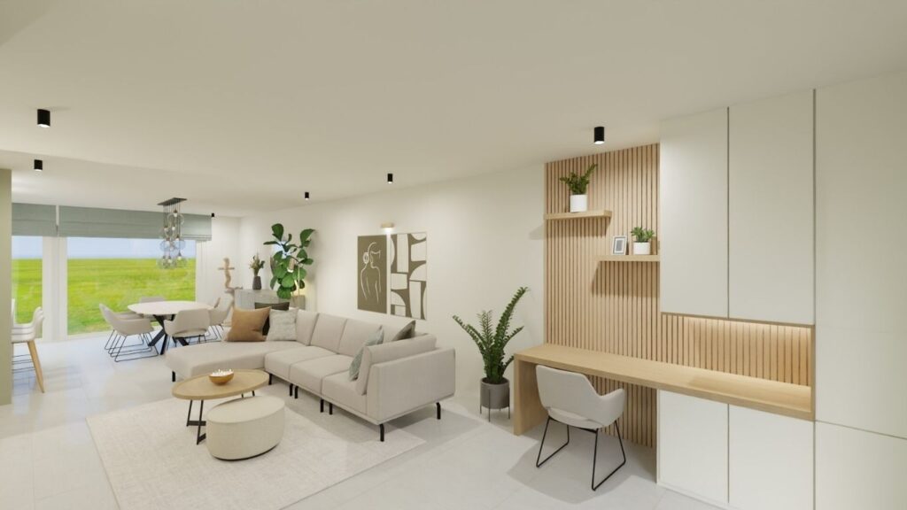 INTERIEURONTWERP WILLEBROEK SCANDINAVISCH LICHT NATUREL GROEN NATUURLIJKE MATERIALEN