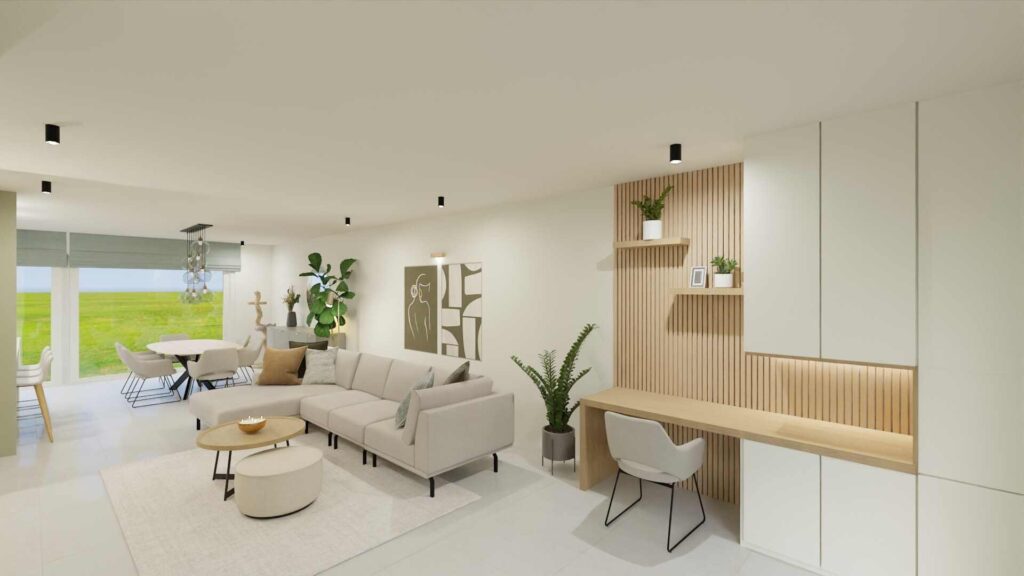 INTERIEURONTWERP WILLEBROEK SCANDINAVISCH LICHT NATUREL GROEN NATUURLIJKE MATERIALEN