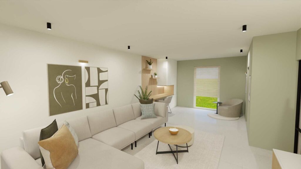 INTERIEURONTWERP WILLEBROEK SCANDINAVISCH LICHT NATUREL GROEN NATUURLIJKE MATERIALEN