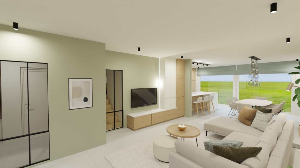 INTERIEURONTWERP WILLEBROEK SCANDINAVISCH LICHT NATUREL GROEN NATUURLIJKE MATERIALEN
