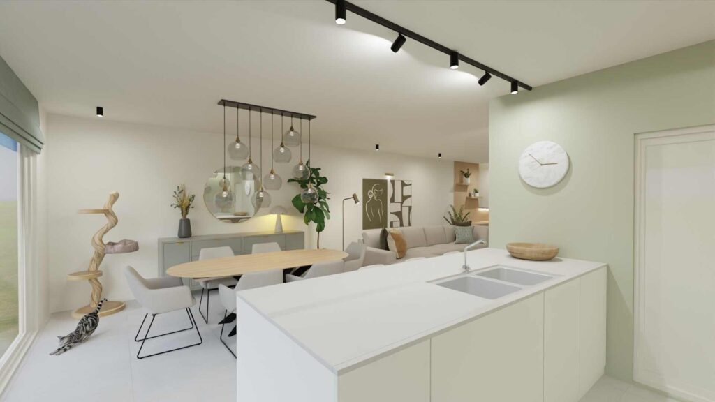 INTERIEURONTWERP WILLEBROEK SCANDINAVISCH LICHT NATUREL GROEN NATUURLIJKE MATERIALEN