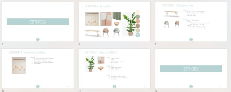 Visueel voorbeeld van enkele elementen uit het visuele adviesrapport