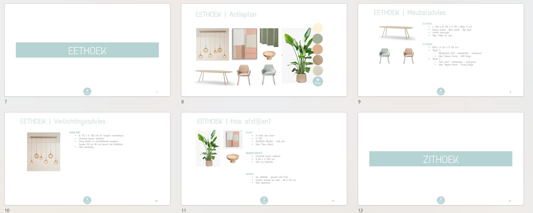 Visueel voorbeeld van enkele elementen uit het visuele adviesrapport